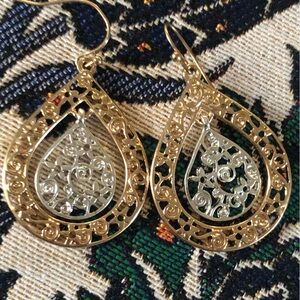 Gold Silver Earrings new old stock